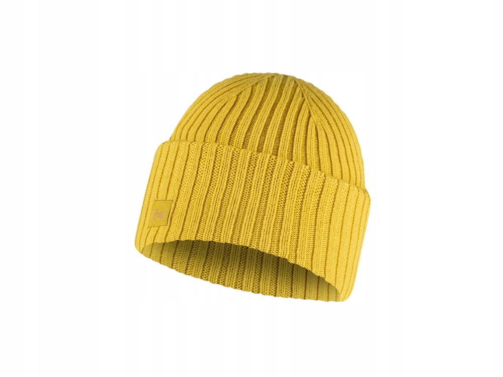 Buff czapka zimowa wełna merino merynos Knitted Hat Ervin Honey żółta