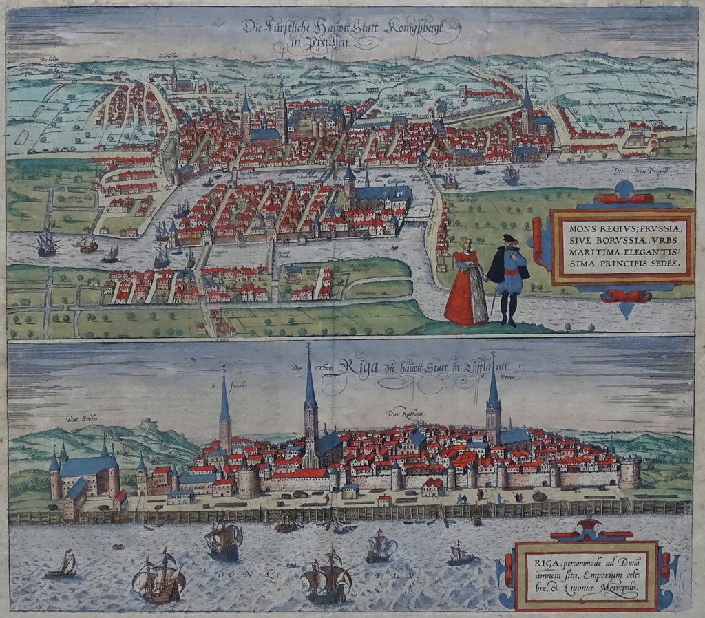 Królewiec Ryga Braun Hogenberg Civitates Orbis Terrarum 1581