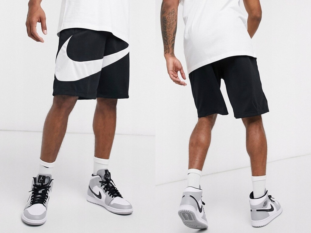 Nike Basketball Czarne szorty z logo Swoosh S