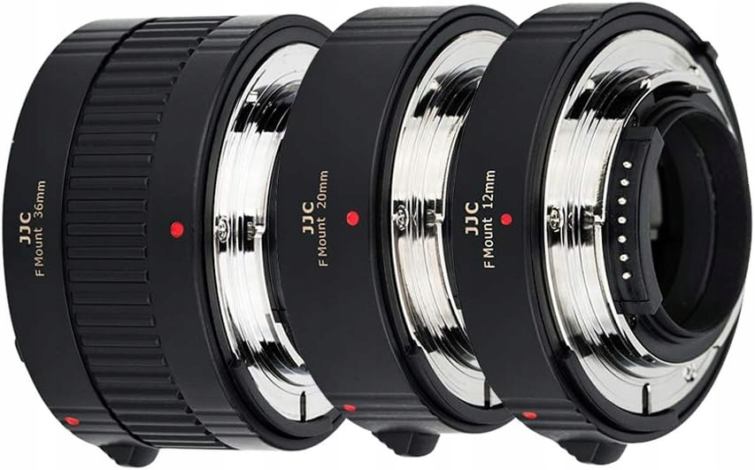 JJC AF makro zestaw pierścieni przedłużających 12mm 20mm 36mm dla Nikon F