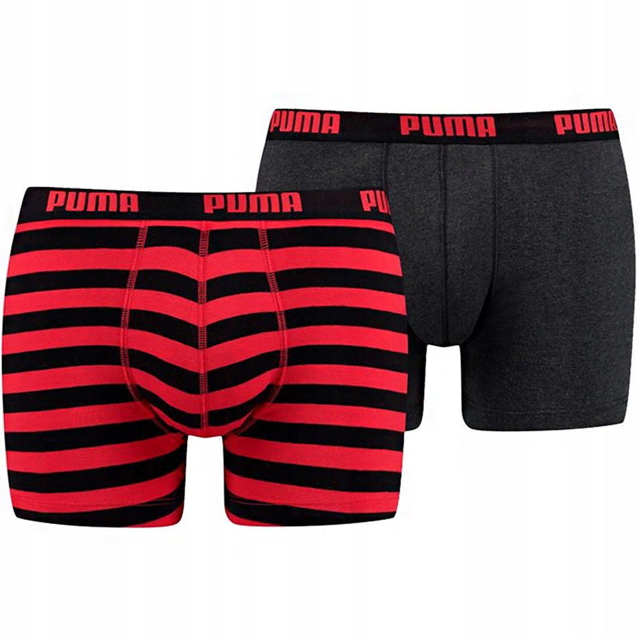 Bokserki męskie Puma Stripe 1515 Boxer 2P czerwone