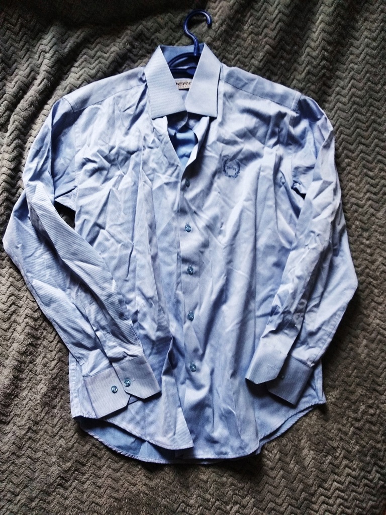WYPRZEDAŻ SZAFY classic niebieska koszula paski M