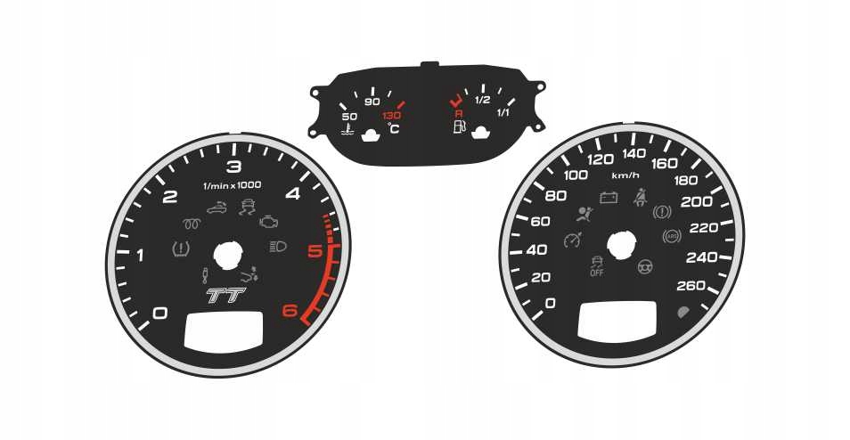 TARCZE LICZNIKA - AUDI TT 8J zam. z mil na km/h