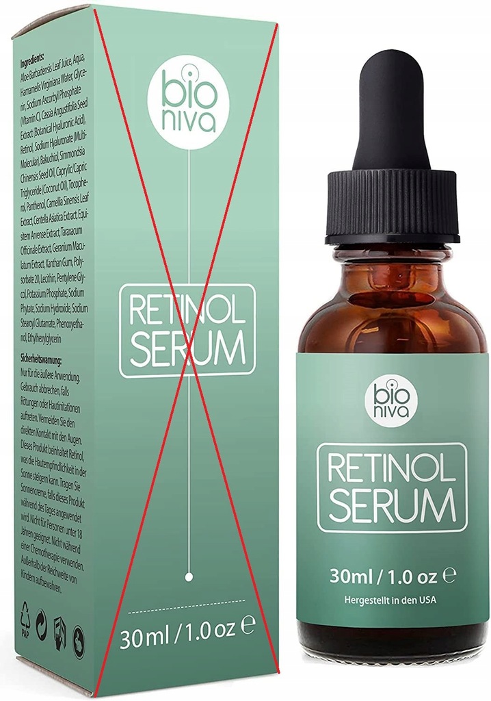 Przeciwstarzeniowe RETINOL serum BIONIVA 30 ml