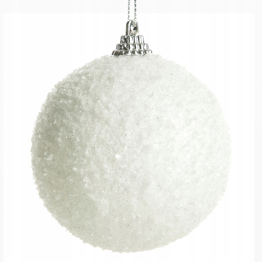 [s] Białe BOMBKI CHOINKOWE szorstkie ZESTAW 4szt m - 8601483698