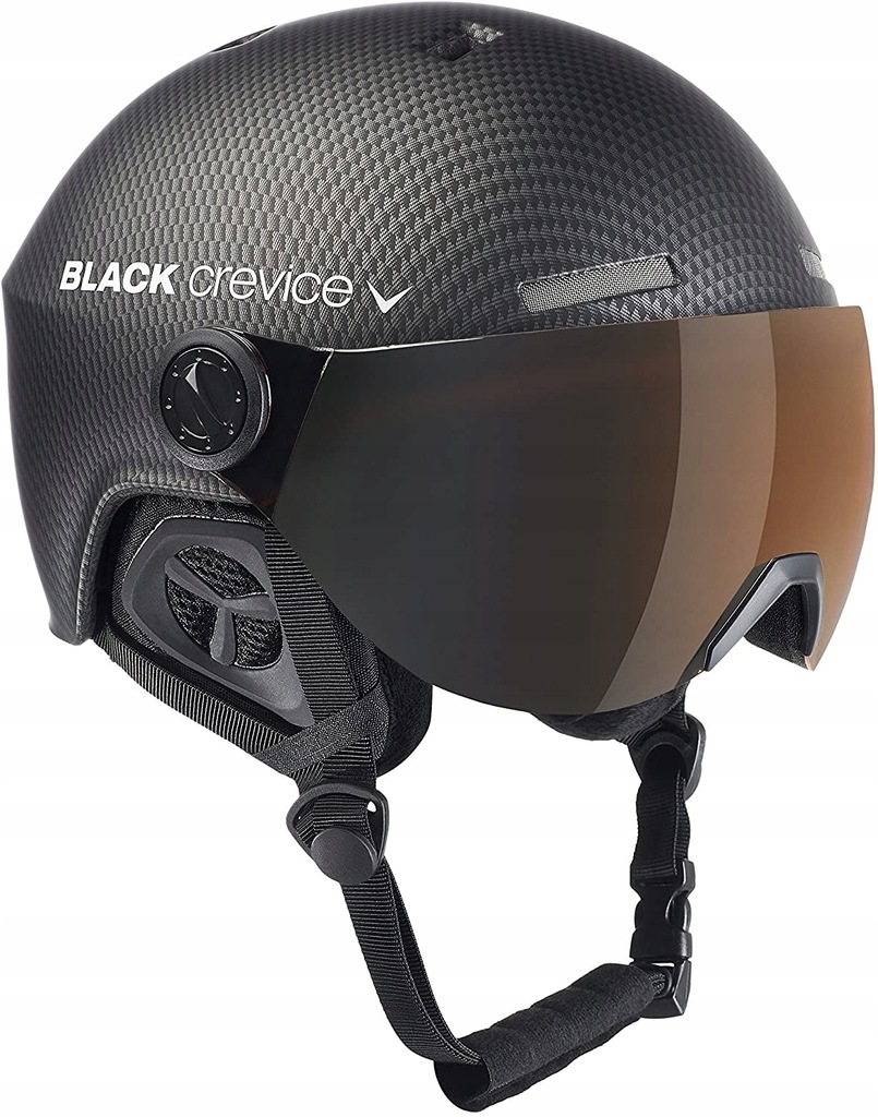 Kask Black Crevice Silvretta Carbon Black Visor Orange 54- 57 cm z wizjerem