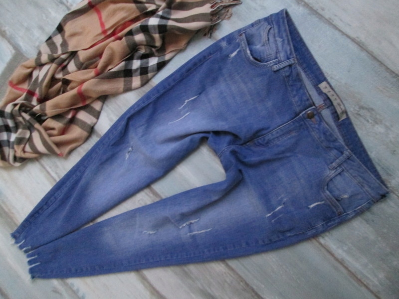 DENIM CO__STRETCH spodnie jeans RURKI__48 DZIURY