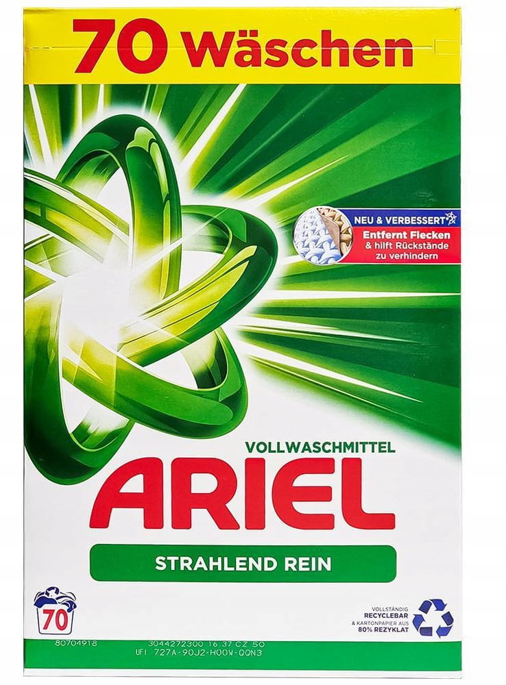 Ariel Strahlend Rein proszek do prania białego 70 prań 4,55 kg