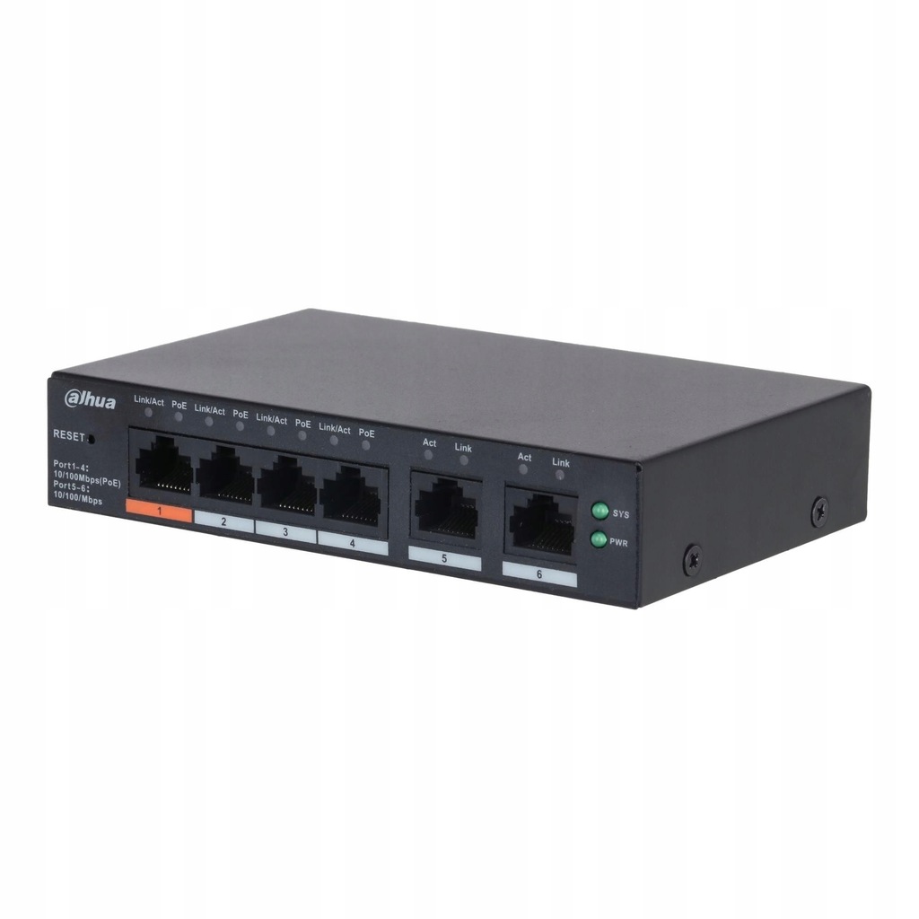 Switch zarządzalny Dahua CS4006-4ET2ET-60 6x10/100Mbps PoE 60W