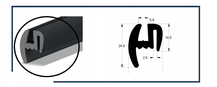 Uszczelka okienna szyby TN E-TN Ursus C-330 C-360 C-385 C-4011 MF ZETOR