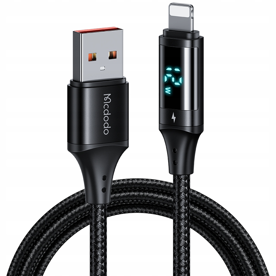 MCDODO KABEL Z WYŚWIETLACZEM USB LIGHTNING 36W 1M DO IPHONE X 11 12 13 14