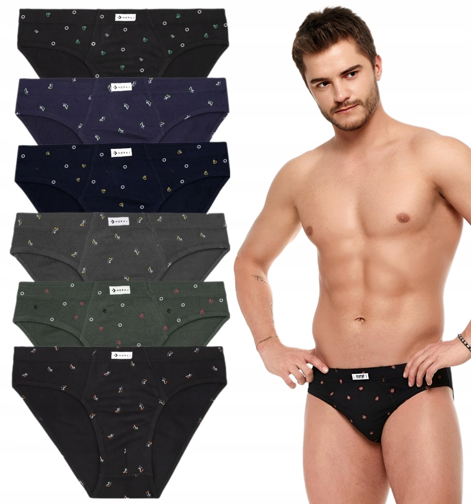 Majtki męskie 6x Slipy Moraj bawełniane wygodne 100% bawełna r. XL