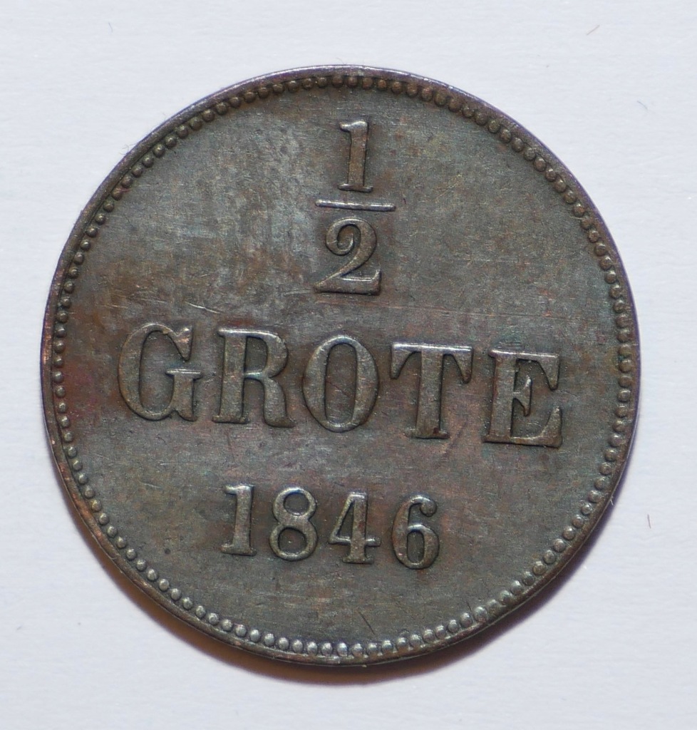 Wielkie Księstwo Oldenburg 1/2 grote 1846