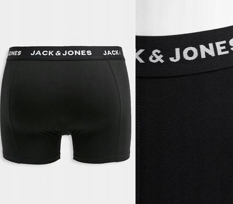 JACK&JONES CZARNE MAJTKI BIAŁE LOGO (L)