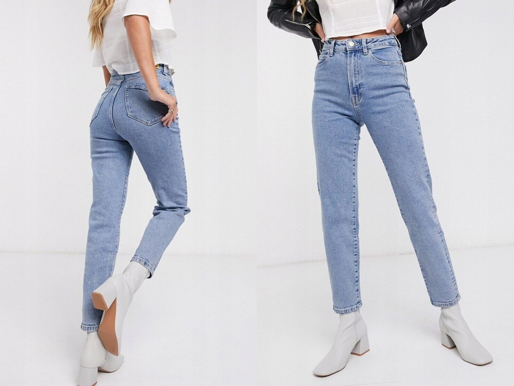 Stradivarius jeansy niebieskie mom jeans 36