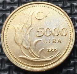 *TURCJA 0395-1995 *5000 Lira 1995 TURKIYE CUMHURIY