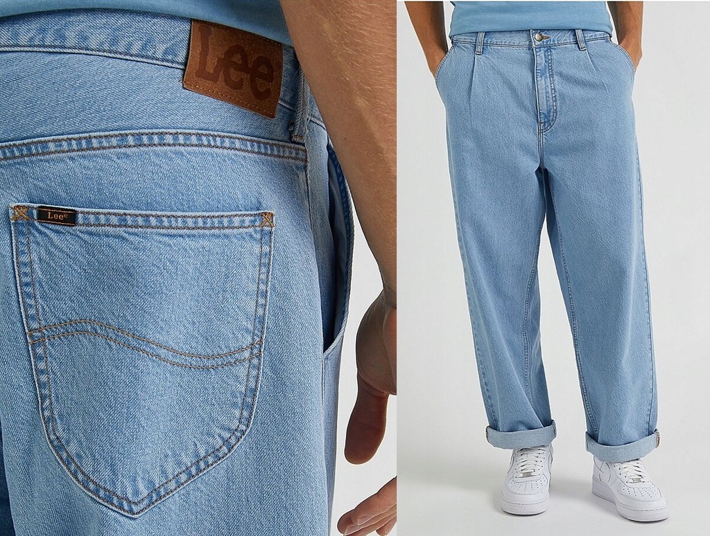 Lee Loose Pleated Jeans Jeansy L72JOMB87 W34 L32 - 14339334136