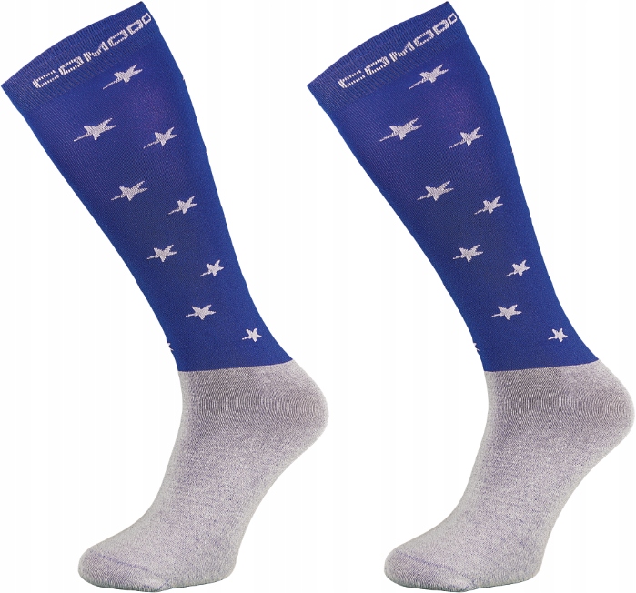 Skarpety podkolanówki jeździeckie Comodo SPJM Stars-4 r.S 35-38 niebieskie