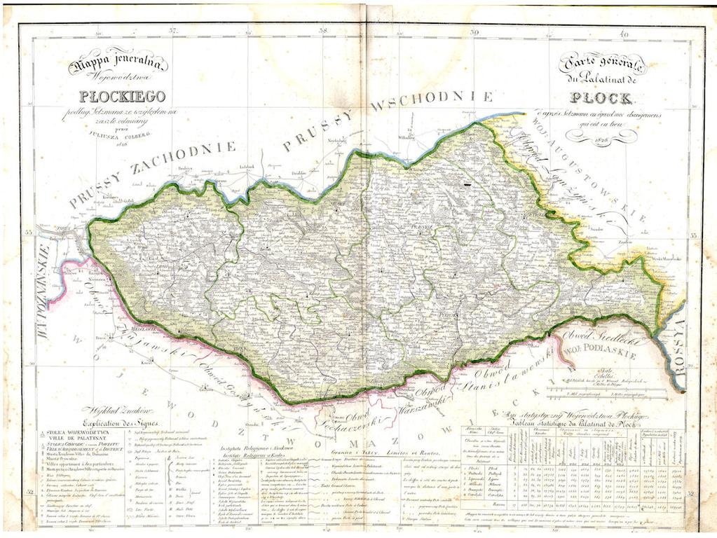 Mapa województwa płockiego z 1826 roku /JPEG/