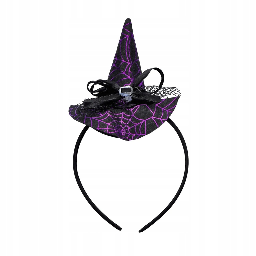Opaska halloween z kapeluszem czarownicy pajęczyna