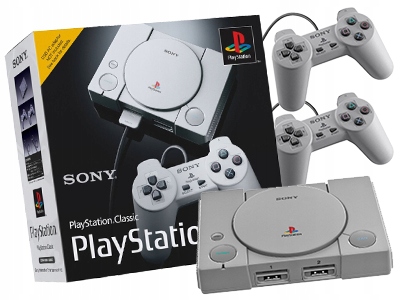 SONY PLAYSTATION CLASSIC KONSOLA 20 gier + Pady x2