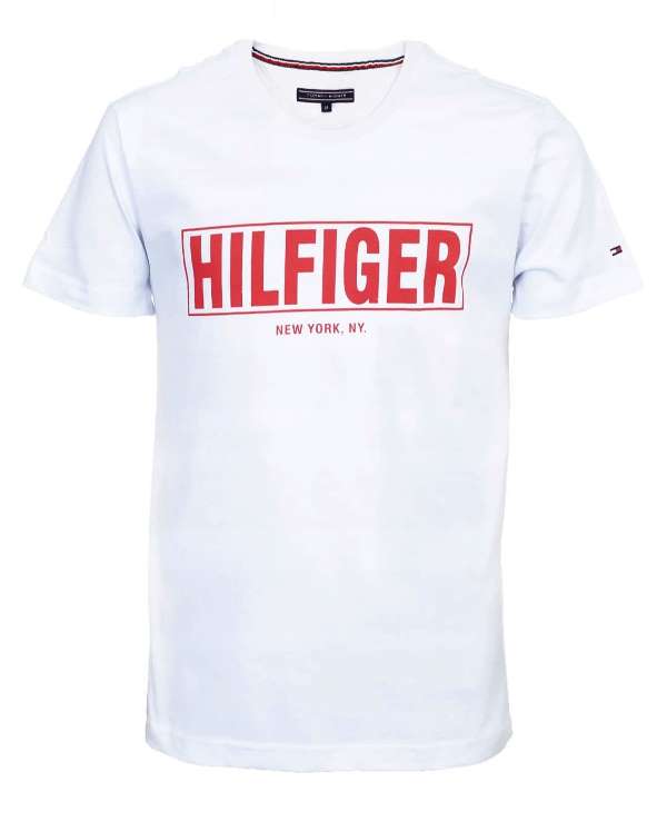 T-SHIRT MĘSKI TOMMY HILFIGER duże logo biały r.XL