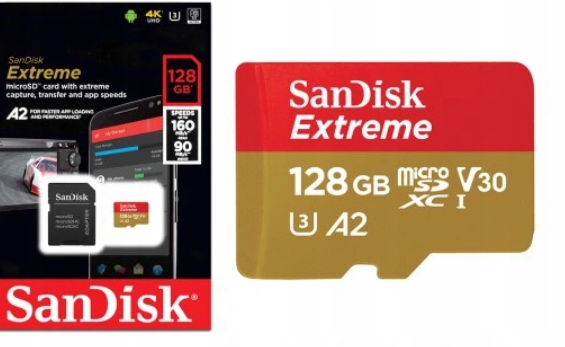 V9583 SANDISK EXTREME 128GB KARTA PAMIĘCI+ADAPTER