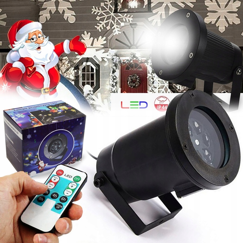 PROJEKTOR LASEROWY ŚWIĘTA 12 WZORÓW MOC 16W IP65