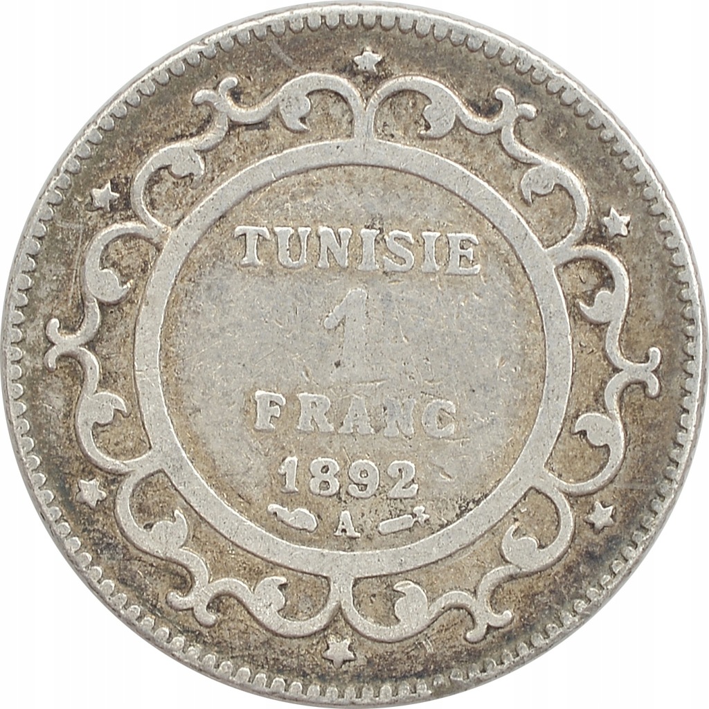 3.TUNEZJA, 1 FRANK 1892 A