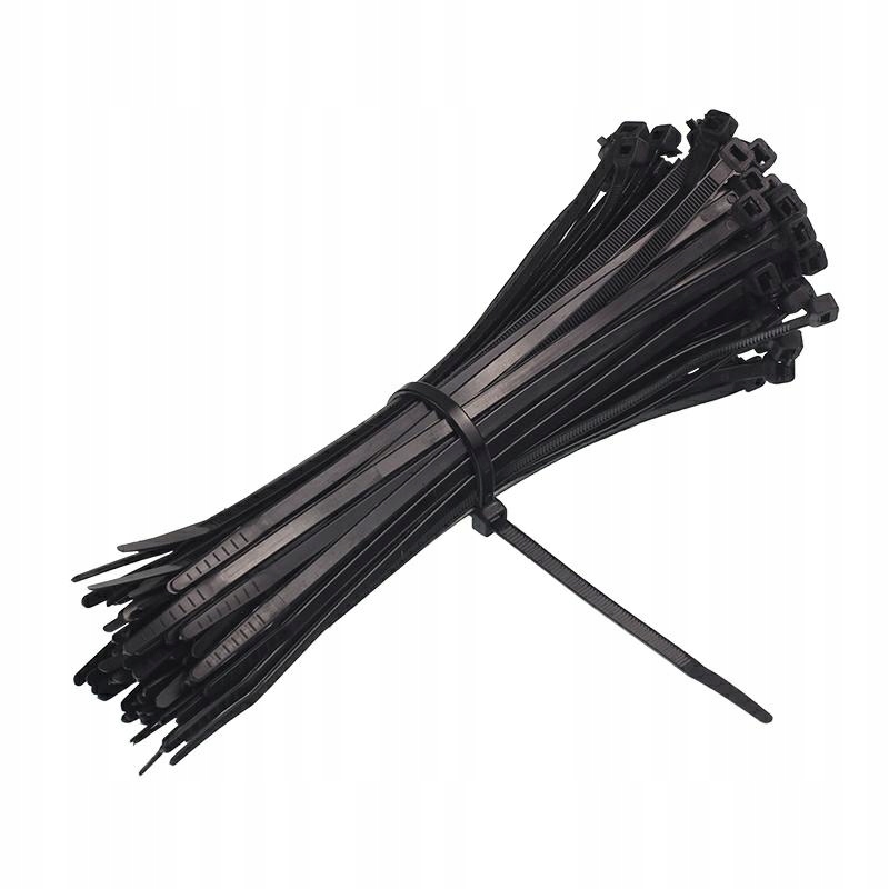 OPASKI ZACISKOWE 450X7,6MM - CZARNE PLASTIKOWE, 100SZT/OPAKOWANIE, TRYTYTKI