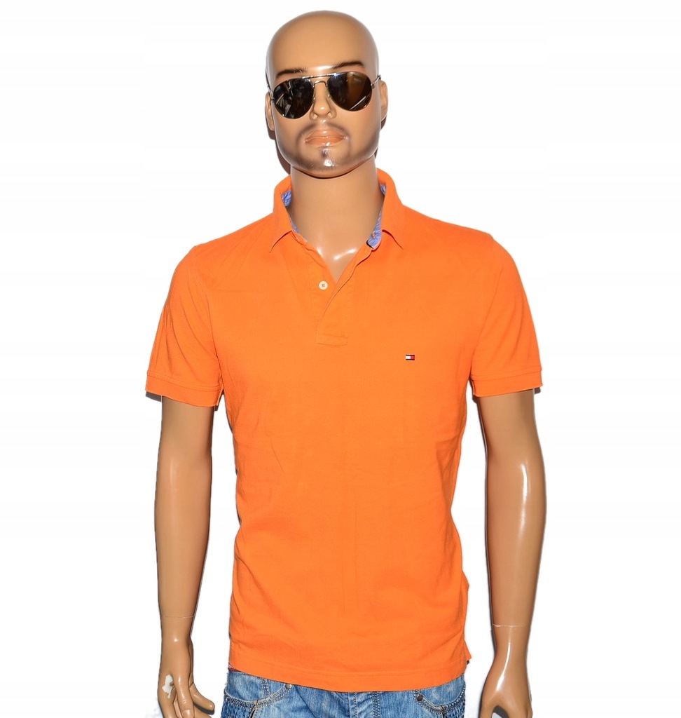 TOMMY HILFIGER KOSZULKA POLO ORANGE MĘSKA - L