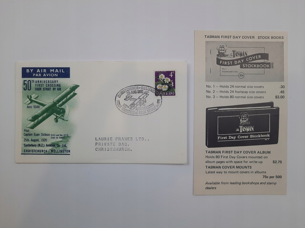 Poczta Lotnicza Christchurch Air Mail of N.Z. 1970