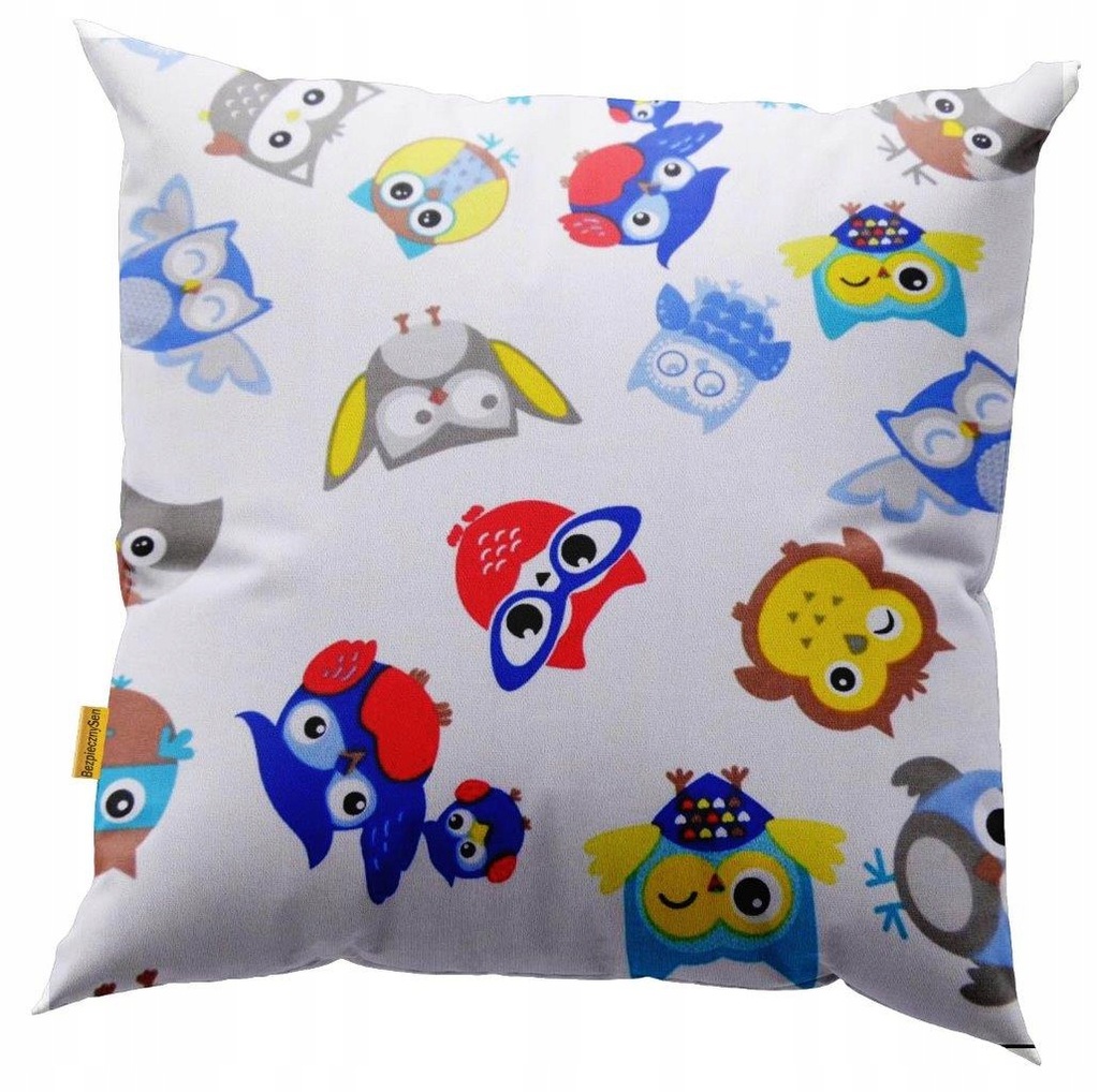 Poszewka na poduszkę jasiek 40x40 cm . Sowy . II gatunek.