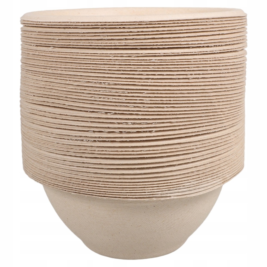 THICKENED PAPER BOWL ROUND BEIGE 15.30X15.30X4.50CM PCS