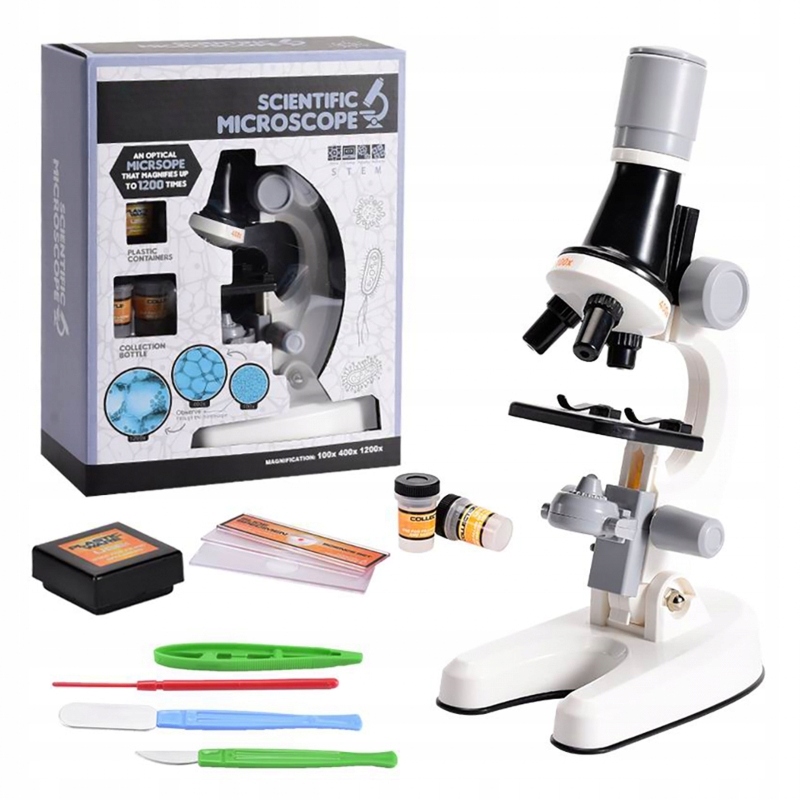 Mikroskop nauka i zabawa powiększenie 100x 400x 12