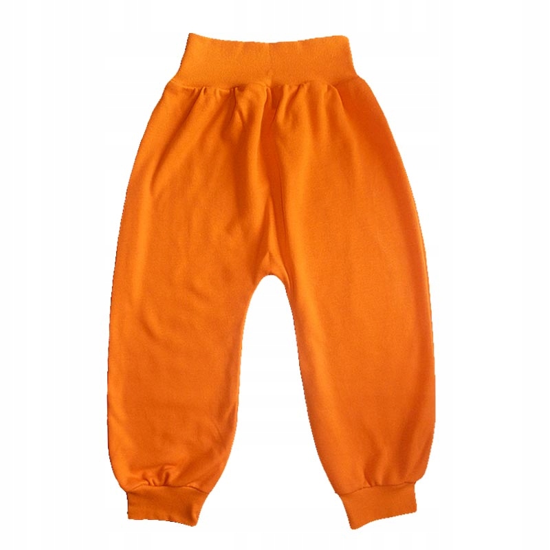 Spodnie bezuciskowe 92 bawełniane pomarańczowe