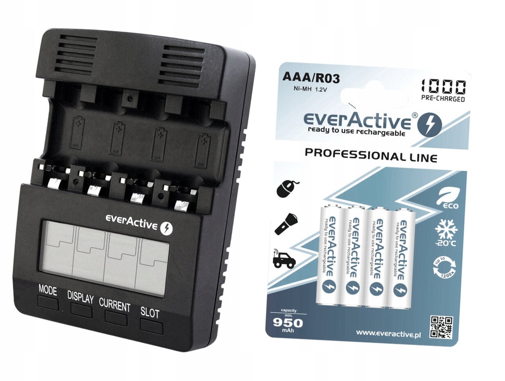 EVERACTIVE NC-3000 ładowarka + akumulatory R03 AAA