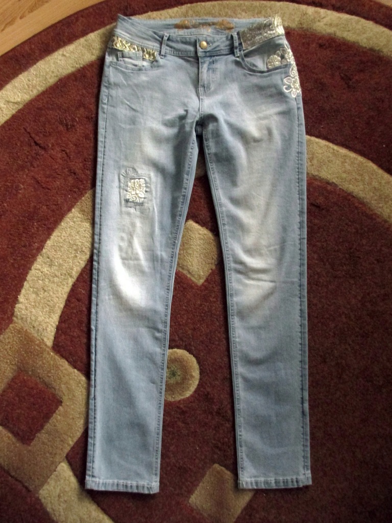 DESIGUAL exotic jeans jasne spodnie jeansy bohoM/L