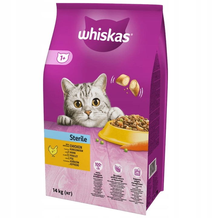 Купить Корм для кошек Whiskas Sterile куриный сухой 14 кг: отзывы, фото, характеристики в интерне-магазине Aredi.ru