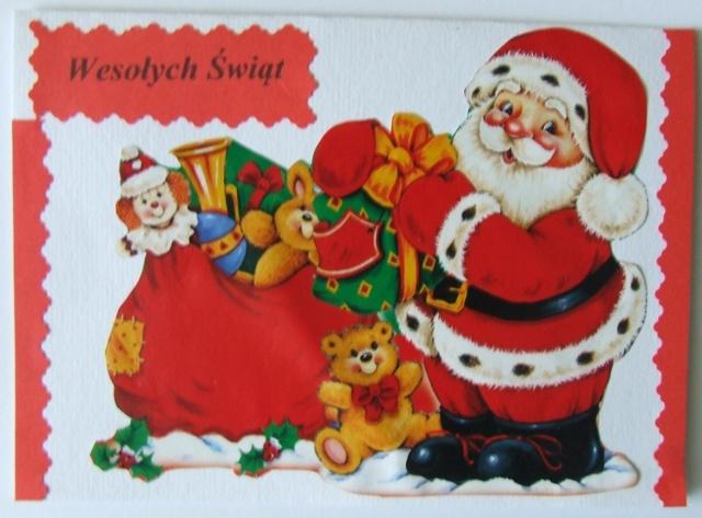 kartka świąteczna Mikołaj rękodzieło hand made