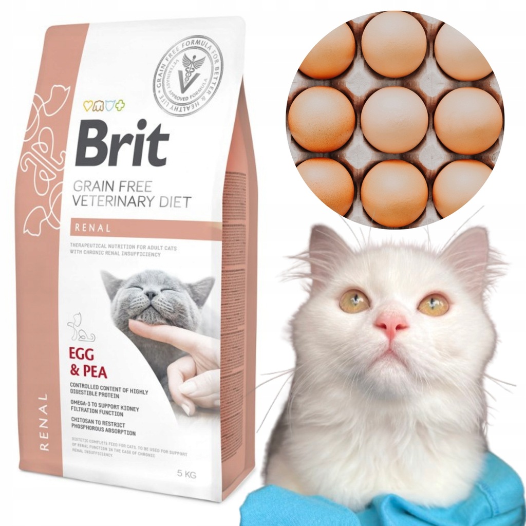 Brit Vet Renal Egg Pea Karma Dla Kotów Z Upośledzoną Funkcją Nerek 5kg
