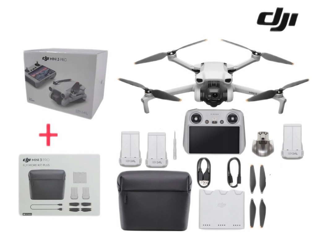 Dron DJI Mini 3 Pro + Fly More Kit + ubezpieczenie na zniszcz. całkowite !
