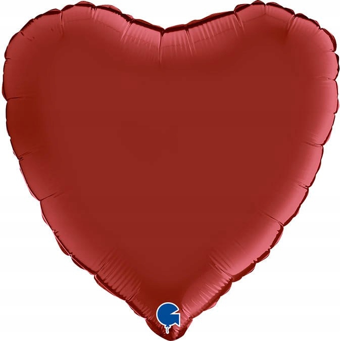 Balon Foliowy - Czerwone Serce 46 cm, Satynowe Rub