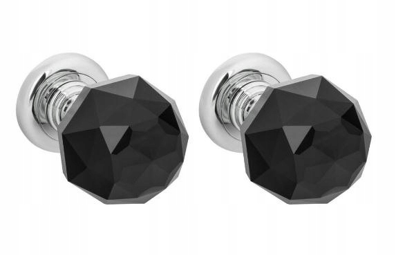 Gałka drzwi wewnętrznych CRISTAL czarny chrom