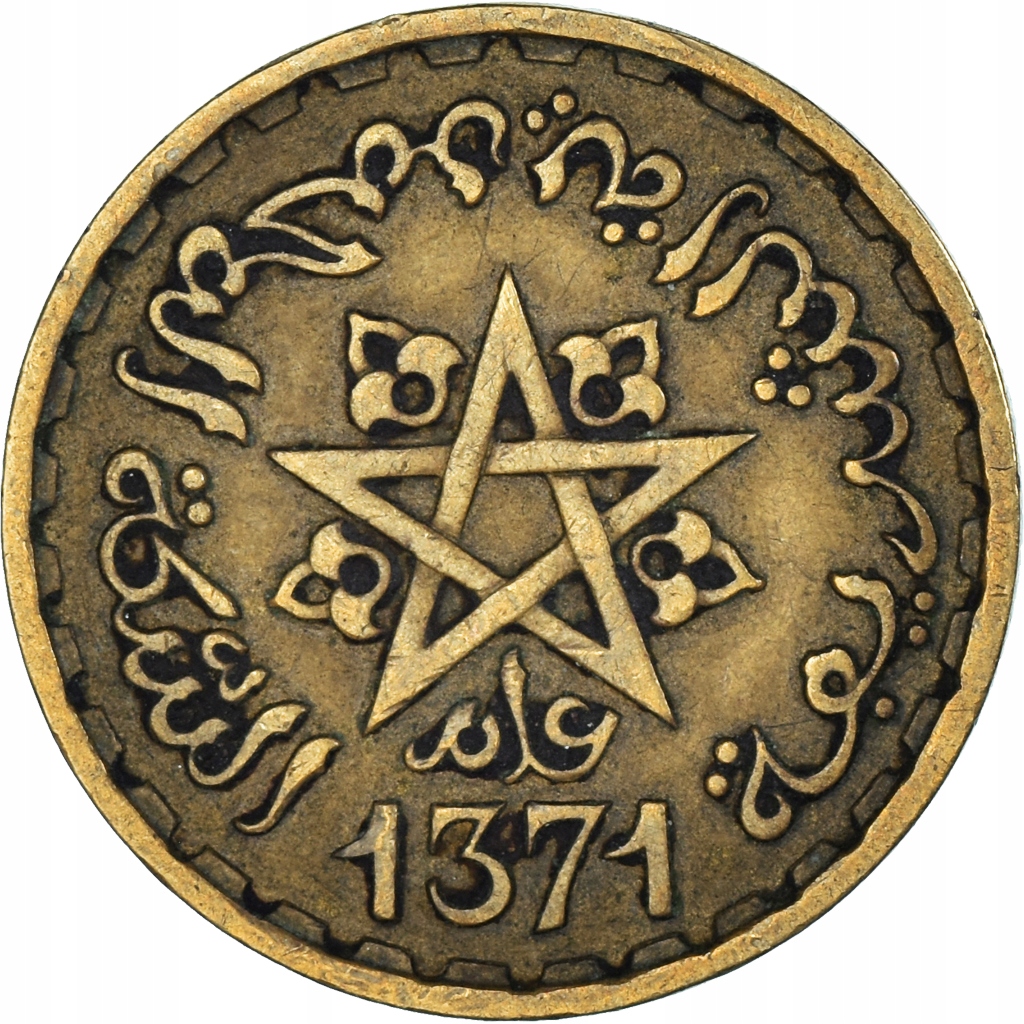 Moneta, Maroko, 10 Francs, 1371