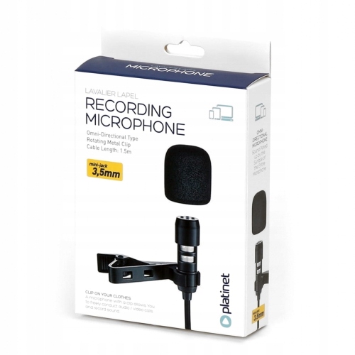 Zewnętrzny mikrofon z klipsem PMLLCB