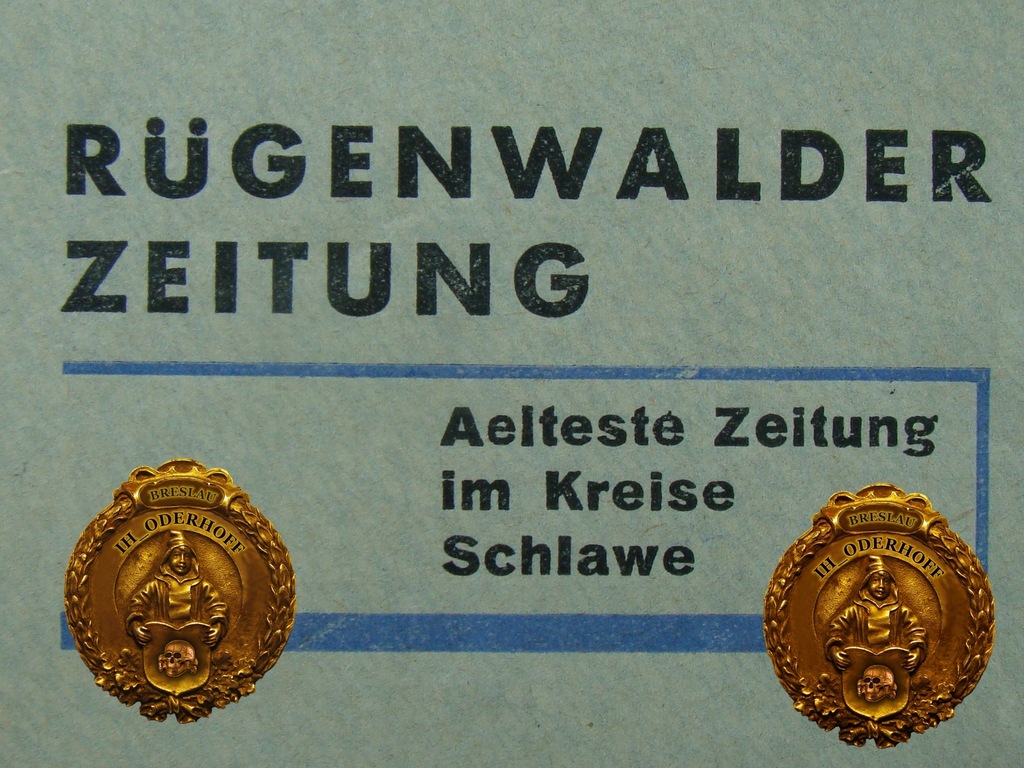 1933 Rugenwalder ZEITUNG Koper.Rare H6053
