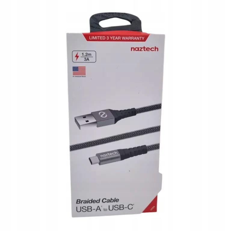 NAZTECH KABEL DO ŁADOWANIA USB-A USB-C 1,2M