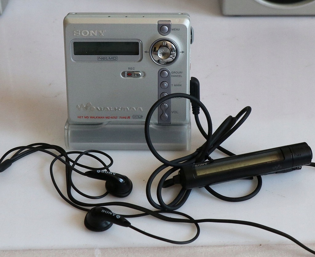 Sony Walkman MiniDisc MZN707 MDLP BCAWM25 MDRE808 12234437729