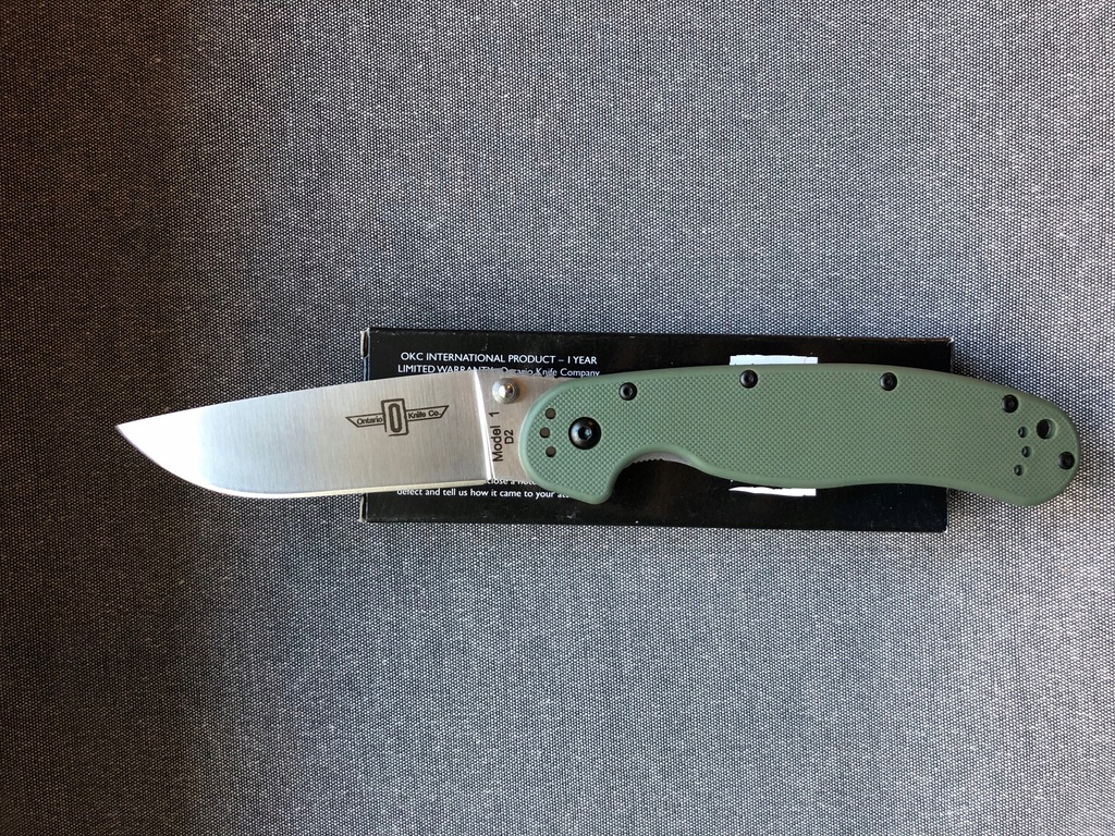 Nowy nóż Ontario RAT 1 Stal D2 OD Green